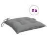 Coussins de chaise lot de 6 gris 50x50x7 cm tissu oxford 