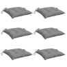 Coussins de chaise lot de 6 gris 50x50x7 cm tissu oxford 