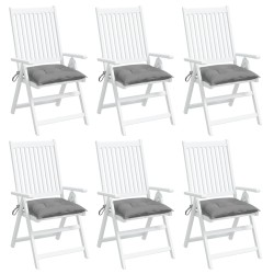 Coussins de chaise lot de 6 gris 50x50x7 cm tissu oxford 