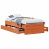 Cadre de lit sans matelas avec tiroirs 90x190 cm bois de pin 