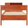 Lit bibliothèque sans matelas cire marron 90x190 cm pin massif 
