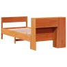 Lit bibliothèque sans matelas cire marron 90x190 cm pin massif 