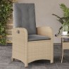 Chaises inclinables jardin lot de 2 et coussins résine tressée 