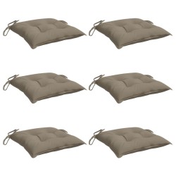 Coussins de chaise lot de 6 taupe 50x50x7 cm tissu oxford 