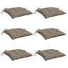 Coussins de chaise lot de 6 taupe 50x50x7 cm tissu oxford 