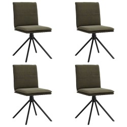 Chaises à manger lot de 4 vert armée similicuir daim 