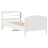 Cadre de lit sans matelas blanc 90x200 cm bois de pin massif 