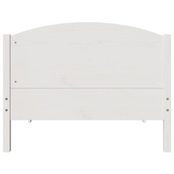 Cadre de lit sans matelas blanc 90x200 cm bois de pin massif 