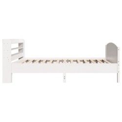 Cadre de lit sans matelas blanc 90x200 cm bois de pin massif 