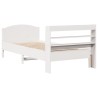 Cadre de lit sans matelas blanc 90x200 cm bois de pin massif 