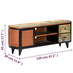 Meuble TV 120x30x45 cm Bois de récupération massif 