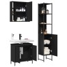 Ensemble d'armoires salle de bain 3 pcs noir bois d'ingénierie 