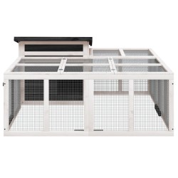 Clapier gris 144x123x67,5 cm bois de pin massif 
