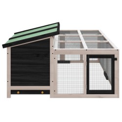 Clapier gris 144x123x67,5 cm bois de pin massif 