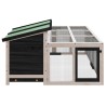 Clapier gris 144x123x67,5 cm bois de pin massif 