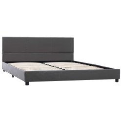 Cadre de lit sans matelas gris similicuir 140x200 cm 