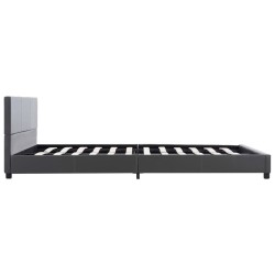 Cadre de lit sans matelas gris similicuir 140x200 cm 