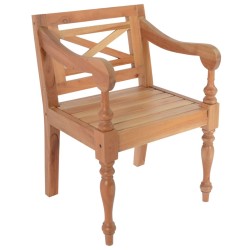 Chaises Batavia lot de 2 marron clair bois d'acajou solide 