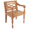 Chaises Batavia lot de 2 marron clair bois d'acajou solide 