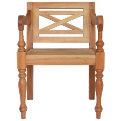 Chaises Batavia lot de 2 marron clair bois d'acajou solide 
