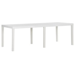 Table de jardin 220x90x72 cm PP Blanc 