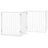 Barrière pour chien porte pliable 8panneaux blanc bois peuplier 
