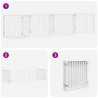 Barrière pour chien porte pliable 8panneaux blanc bois peuplier 