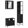 Ensemble d'armoires salle de bain 3 pcs noir bois d'ingénierie 