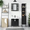 Ensemble d'armoires salle de bain 3 pcs noir bois d'ingénierie 