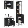 Ensemble d'armoires salle de bain 3 pcs noir bois d'ingénierie 