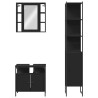 Ensemble d'armoires salle de bain 3 pcs noir bois d'ingénierie 