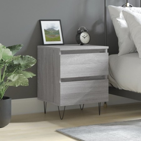 Table de chevet sonoma gris 40x35x50 cm bois d’ingénierie 