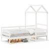 Lit de jour avec toit sans matelas blanc 90x200 cm bois massif 