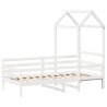 Lit de jour avec toit sans matelas blanc 90x200 cm bois massif 