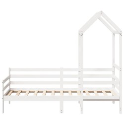 Lit de jour avec toit sans matelas blanc 90x200 cm bois massif 