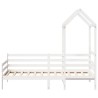 Lit de jour avec toit sans matelas blanc 90x200 cm bois massif 