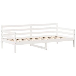 Lit de jour avec toit sans matelas blanc 90x200 cm bois massif 
