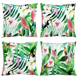 Coussins décoratifs lot de 4 Multicolore 60x60 cm Tissu 