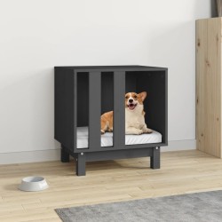 Niche pour chien Gris 50x40x52 cm Bois de pin massif 