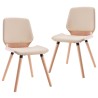Chaises à manger lot de 2 crème similicuir 