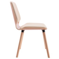 Chaises à manger lot de 2 crème similicuir 