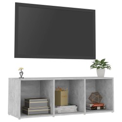 Meuble TV gris béton 107x35x37 cm bois d’ingénierie 