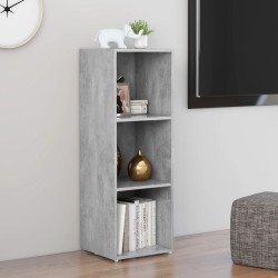 Meuble TV gris béton 107x35x37 cm bois d’ingénierie 