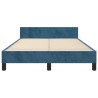 Cadre de lit sans matelas bleu foncé 120x190 cm velours 