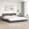 Cadre de lit sans matelas gris 200x200 cm similicuir 