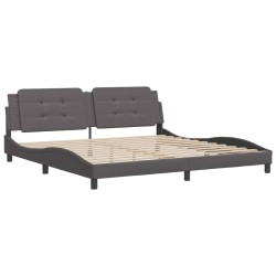 Cadre de lit sans matelas gris 200x200 cm similicuir 