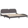 Cadre de lit sans matelas gris 200x200 cm similicuir 