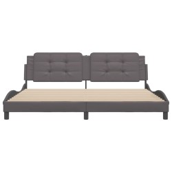 Cadre de lit sans matelas gris 200x200 cm similicuir 