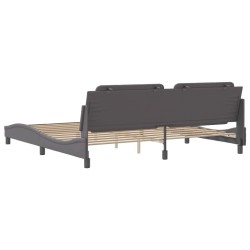 Cadre de lit sans matelas gris 200x200 cm similicuir 