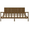 Cadre de lit sans matelas marron miel 200x200cm bois pin massif 